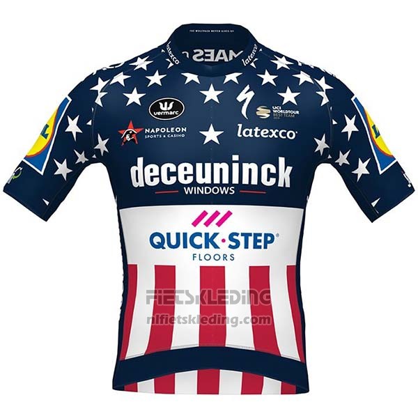 2020 Fietskleding Deceuninck Quick Step Kampioen USA Korte Mouwen en Koersbroek